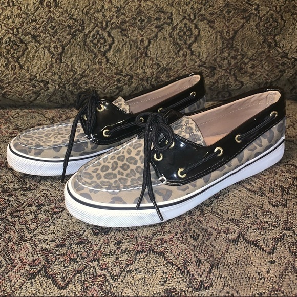 Sperry Shoes - Sperry Topsiders loafers cheetah and black patent, size 7.5